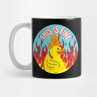 This Is Fine Funny Duck on Fire Design Mug